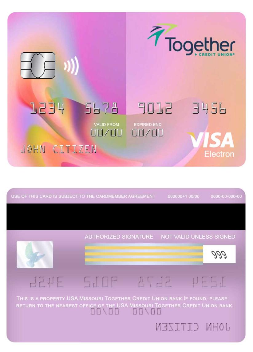 USA Missouri Together Credit Union bank visa electron card